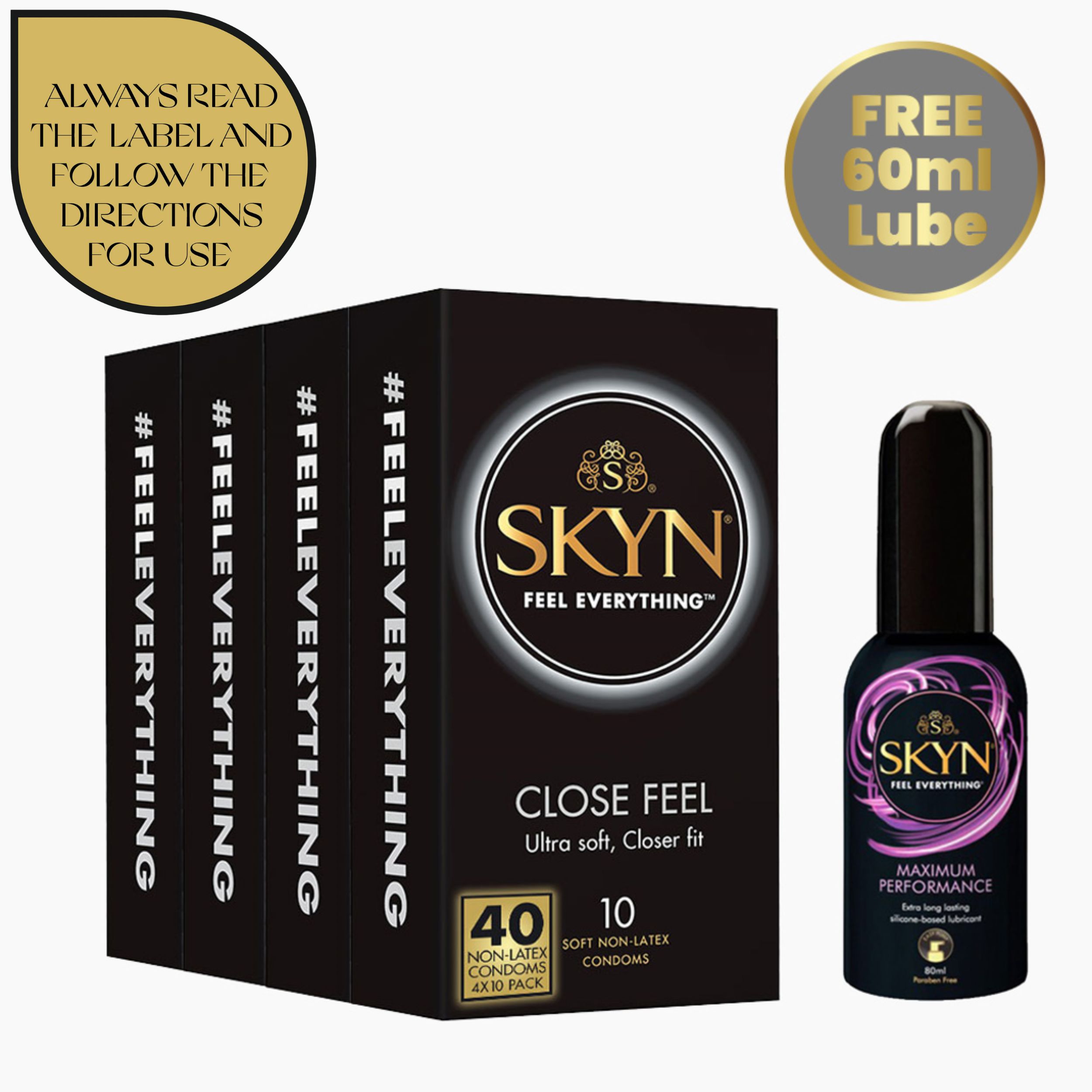 SKYN® Close Feel Condoms 40 + Maximum Performance 80ML
