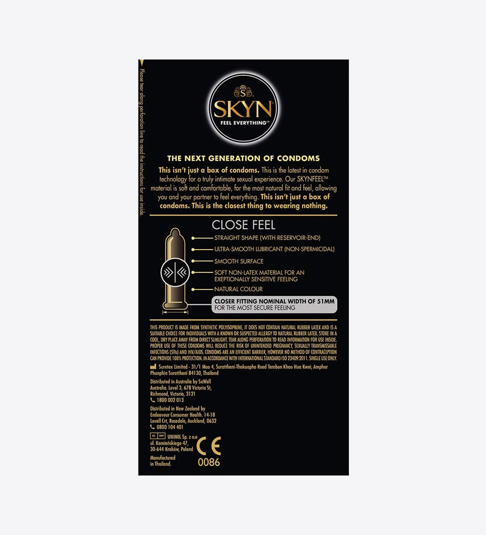 SKYN® Close Feel Non Latex Condoms - Pack of 40 + Free 80ML Maximum Performance Lube