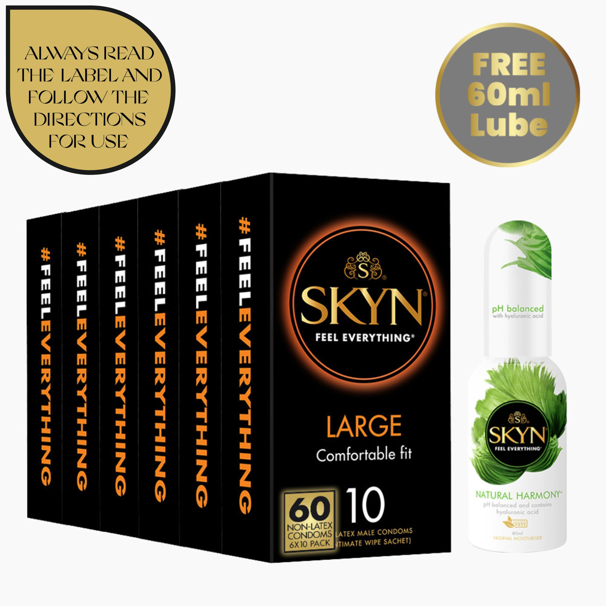 SKYN® Large Condoms 60 + Natural Harmony Gel 80ml