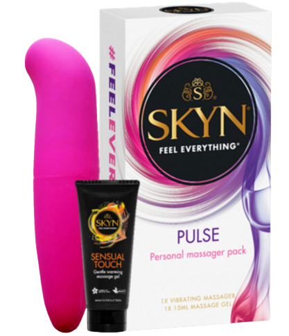 SKYN® Ultimate Massager Pack - Contains 1 SKYN® Pulse Massager + 1 SKYN® Sensual Touch Massage Gel