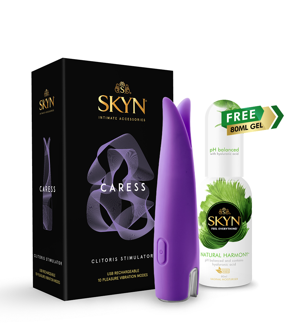 SKYN® Caress Clitoris Stimulator + Natural Harmony 80ml Gel