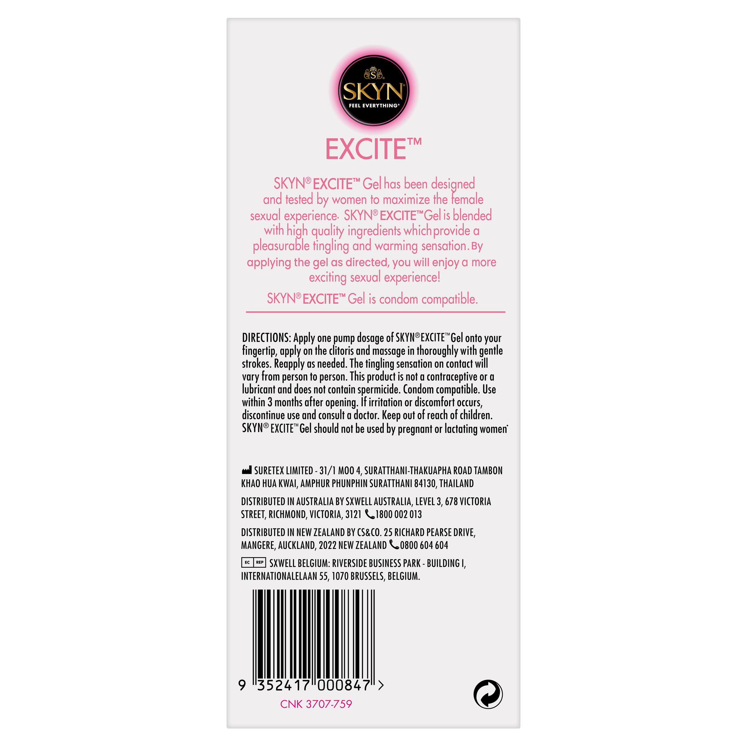 SKYN Excite Gel For Her 3-Pack
